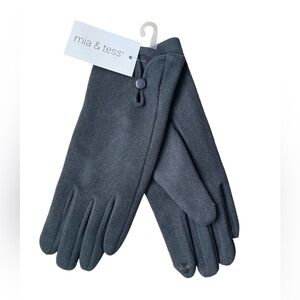 🩶 Mia & Tess NWT Ladies Dark Gray Gloves. One size. Soft! 🩶